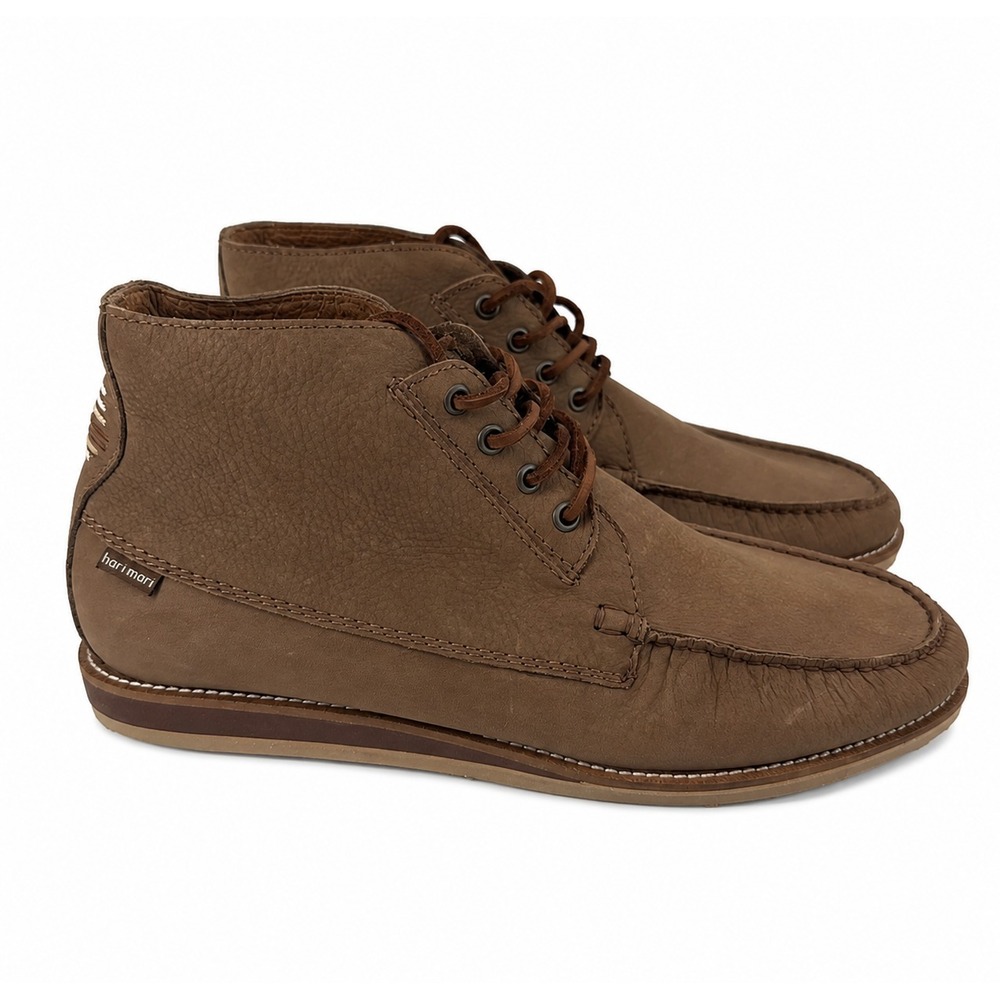 Hari Mari Porter Chukka Boots Men 12 Brown Leather Moc Toe Lace Up Ankle Mexico
